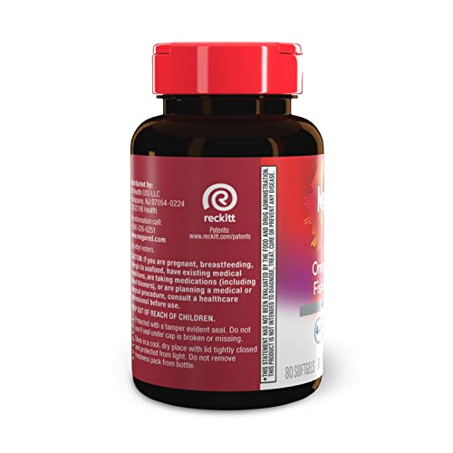 Megared Omega-3 Fish Oil + High Absorption Krill Oil 500mg Softgels, MegaRed Advanced 4in1 (80 count in a bottle) Concentrated Omega-3 Fish & Krill Oil Supplement