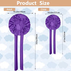2 PCS Mommy and Me Bonnet Set,Silk Bonnet for Kids and Women,Satin Bonnet for Sleeping with Elastic Tie Band,Adjustable Hair Bonnet for Women Girl Kids Toddler Sleeping Caps(Dark Purple)