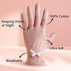 Evridwear Moisturizing Gloves for Sleeping, Cotton Gloves with Touchscreen Fingers for Dry Hands, Eczema Gloves Overnight UV Protection Gloves for Women(6 Pairs L/XL, Light Weight Pink Color)