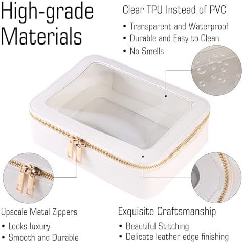 Small Clear Toiletry Bag Set Mini Makeup Bag for Purse,Travel Makeup Bag Organizer Case for Women Toiletries,Waterproof Clear Makeup Bag Set Cosmetic Bags Set with Zipper as Car Bag
