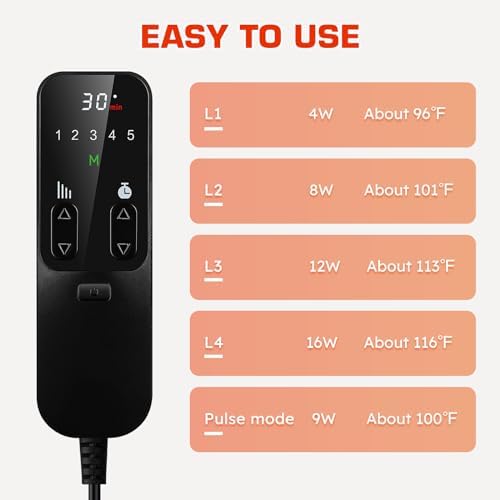 Red Light Therapy Belt for Body Infrared Light Therapy Devices Near Infrared Wrap Pad Timer Remote Control for Back Waist Muscle