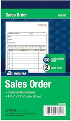 Adams Job Invoice Forms, 100 Sets, White, 8-1/2 x 11 Inches and Adams Sales Order Book, 50 Sets, White/Canary, 4-3/16 x 7-3/16 Inches