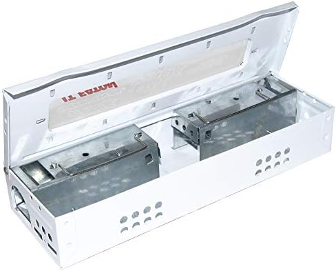 JT Eaton 427CL-WH Speedy Clean Little Pete Extra Narrow Multi Catch Inspection Window and Quick Ramp Compatible Mouse Trap, Clear Lid, White