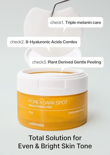 celimax Ji.Woo.Gae Pore+Dark Spot Brightening Pad | Exfoliating Peeling Pads for Enlarged Pores, with Hyaluronic Acid, Pore Minimizer, Non-Irritating, Hydrating, For Sensitive Skin (40 pads)