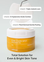 celimax Ji.Woo.Gae Pore+Dark Spot Brightening Pad | Exfoliating Peeling Pads for Enlarged Pores, with Hyaluronic Acid, Pore Minimizer, Non-Irritating, Hydrating, For Sensitive Skin (40 pads)