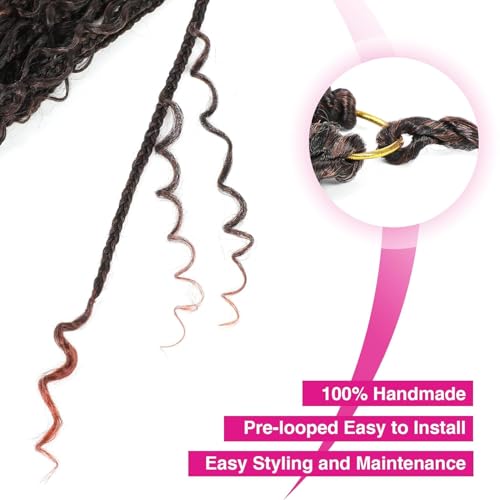 Wodun 10inch Goddess Box Braids Crochet Hair Box Braids Crochet Hair For Black Women Pre Looped Crochet Hair with Curly Ends Bohemian Crochet Box Braids Crochet Hair