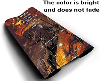 MTG Playmat, Game Play Mat for MTG TCG 24 x 14 inches Trading Card Inked Game Playmats with Storage Bag Smooth Rubber Surface Battle Game