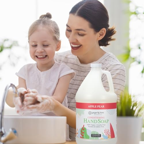 Ginger Lily Farms Botanicals All-Purpose Liquid Hand Soap Refill, 100% Vegan & Cruelty-Free, Apple Pear Scent, 1 Gallon (128 fl. oz.)