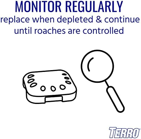 TERRO T500SR Indoor Multi-Surface Roach Bait Stations - Indoor Roach Killer, 12 Bait Stations, Black