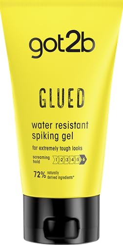 Got2B Schwarzkopf Glued Spiking Glue Hair Gel, Water Resistant, Strong Hold for Up to 72 Hours, 150 ml,package may vary