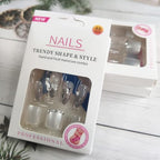 48Pcs Rhinestones Press on Nails Toenails Medium Almond Glossy Silver Glitter Acrylic False Nails 3D Butterfly Fake Nails Gel Glue on Nails for DIY Manicure Stick on Nails for Coquette Women Girls