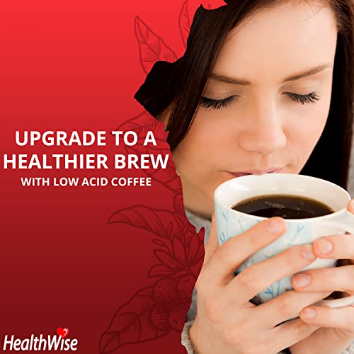 HealthWise Low Acid Organic Ground Coffee | Colombian Arabica Original Roast | Healthier Coffee for Sensitive Stomachs - Acid Reflux, Heartburn, Gastro Issues | 12 oz. - 340 g