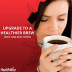 HealthWise Low Acid Organic Ground Coffee | Colombian Arabica Original Roast | Healthier Coffee for Sensitive Stomachs - Acid Reflux, Heartburn, Gastro Issues | 12 oz. - 340 g