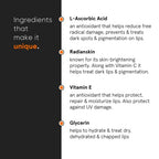 Minimalist Lip Treatment Balm for Lightening Dark Lips, Hydrating & Softening | 8% L-Ascorbic Acid with Vitamin E, Radianskin & Glycerine | For Women & Men | 0.42 Oz / 12 gm