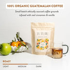 Organic Cinnamon Vanilla Ground Coffee - Medium Roast, Organic Flavored Coffee - Real Cinnamon & Vanilla Bean Smooth Low Acid - Perfect for Drip, Pour Over or Cold Brew - 8 oz, 22 Servings