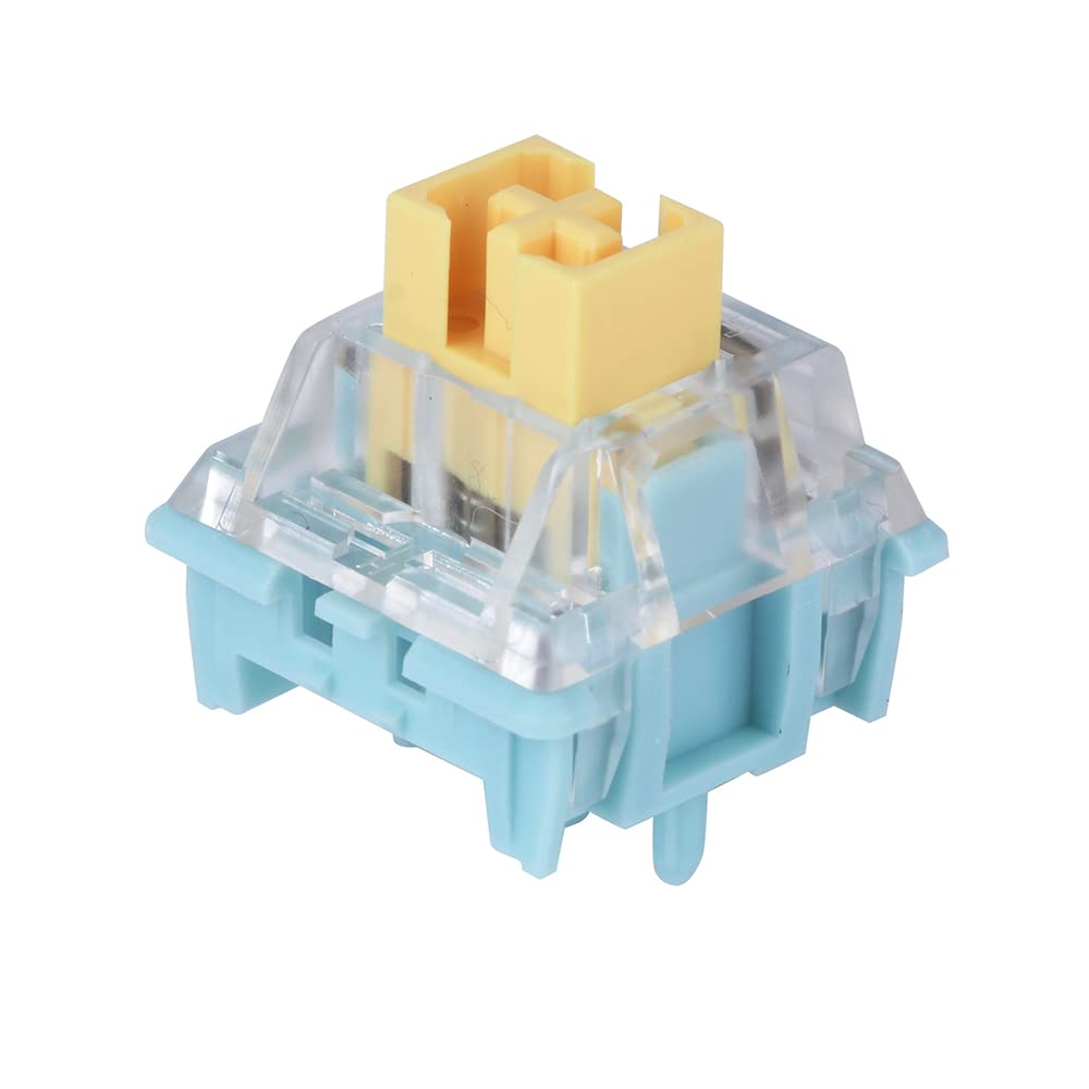 EPOMAKER Silent Mechanical Keyboard Switches Set - 35 Pieces Factory Pre-Lubed, 5-Pin Linear/Tactile Switches for Custom Mechanical Keyboards (Sea Salt(Linear Silent))