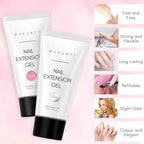 Makartt Poly Nail Gel Set, Clear and Peach Pink, 2 Colors 50ML, Gel Builder for Nail Extension, Nail Strengthener 3D Diy Hard Gel French Manicures Salon Nail Art At Home
