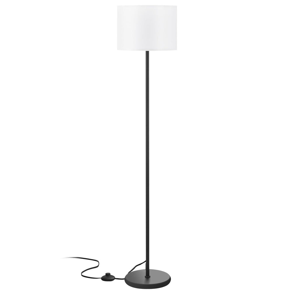 Modern Floor Lamp Simple Design with White Shade & Foot Pedal Switch