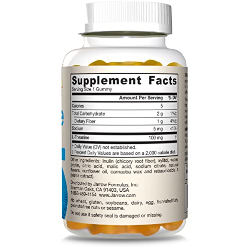 Jarrow Formulas® Theanine 100 mg Gummies, Dietary Supplement That Promotes Calmness, 60 Apple-Flavored Gummies, 60 Day Supply