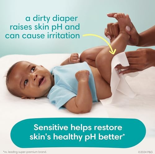 Pampers Swaddlers Disposable Baby Diapers Size 3, 168 Count with Sensitive Water Based Baby Wipes 12 Flip-Top Packs (1008 Wipes Total)