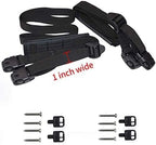 UCEDER 2 PCS Heavy Duty Hot Tub Cover Wind Straps FITS Most SPAS Locks Adjustable Length 81"~146" (Black, 12 Ft)