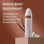 Native Whole Body Deodorant Spray Contains Naturally Derived Ingredients, Deodorant for Women & Men | 72 Hour Odor Protection, Aluminum Free with Coconut Oil and Shea Butter | Coconut & Vanilla