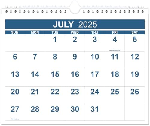 Calendar 2025-2026 - Wall Calendar from July 2025 to December 2026, 2025-2026 Calendar with Thick Paper, 8.5" x 11", Blue