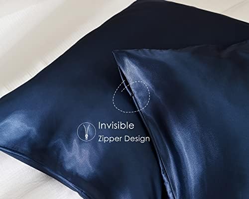 Yanibest Satin Pillowcase, King Size Pillow Cases Set of 2 - Silk Pillow Cases for Hair and Skin with Zipper, Silk Pillow Cases King for 20"x36", Exquisite Packaging for Women Men