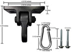 Heavy Duty Black Swing Hangers Screws Bolts Included Over 5000 lb Capacity Playground Porch Yoga Seat Trapeze Wooden Sets Indoor Outdoor (4 Pack)
