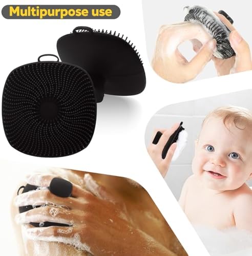VWMYQ Silicone Body Scrubber for Men, New Upgrade Richer Foam and Effective Cleaning, Premium Silicone Scrubber with Ergonomic No-Slip Handle, Long-Lasting & Easy to Clean, Body Exfoliator Scrubber