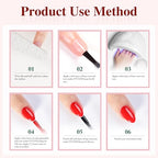 Double Rhythm Gel Nail Polish Set of 6 Colors Baby Light Pastel Milky Nail Polish Starter Kit Art DIY Salon Home (Natural Neutral Nude Pink,Kit 28)