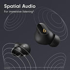 Beats Studio Buds + | True Wireless Noise Cancelling Earbuds, Enhanced Apple & Android Compatibility, Built-in Microphone, Sweat Resistant Bluetooth Headphones, Spatial Audio - Black/Gold
