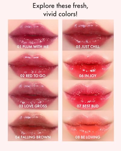 VIDIVICI Millennial Tint Glit - Transfer Proof Moisture Korean Lip Tint with Long-Lasting Color, Lightweight Water Jelly Texture, Hydrating & Smudge-Free Lip Stain, 0.13oz (07 BEST BUD)