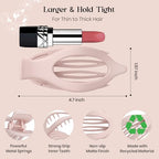 6 PCS Large Flat Hair Clips for Women Girls, French Concord Lay Down Hair Claw Clips for Thick Thin Hair, Comfortable Curved Flat Clips, Matte Non-slip Strong Hold Hair Accessories, Neutral