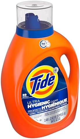 Tide Hygienic Clean Heavy 10X Duty Laundry Detergent Liquid Soap, Original Scent, HE Compatible, 59 Loads, 84 fl oz