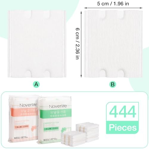 444PCS Square Cotton Pads for Face, Ultra Soft & Lint-Free & Textured, Facial Eye Makeup Remover Pads, Face Pads Cleansing Cotton Squares, Natural Premium Cotton Rounds Cosmetic Cotton Pads for Toner