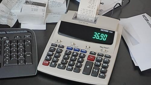 Victor 1310 Big Print Printing Calculator, 12-Digit LED Display, Fast Ink-Free Printing (8.0 LPS), Cost/Sell/Margin Keys, Advanced Business Functions, 2-1/4" Thermal Paper