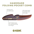 Kent 87T Handmade Folding Pocket Comb for Men, Fine Tooth Hair Comb Straightener for Everyday Grooming Styling Hair, Beard or Mustache, Use Dry or with Balms, Saw Cut Hand Polished, Made in England