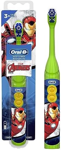 Oral-B Kid's Battery Toothbrush Featuring Marvel's Avengers, Soft Bristles, for Kids 3+ (Character May Vary) (Pack of 2)