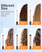 1 1/4 Inch Curling Wand Long Barrel, Dual Voltage Wand Curling Iron for Long Hair,Hair Curling Wand with Tourmaline Ceramic,10 Adjustable Temp