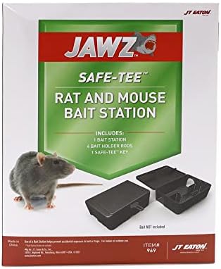 JT Eaton Jawz Safe-Tee 969 Rat and Mouse Bait Station, Black