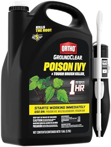 Ortho GroundClear Poison Ivy and Tough Brush Killer3 with Comfort Wand, Ready-To-Use Weed Killer with Results in 1 Hour, 1 gal.
