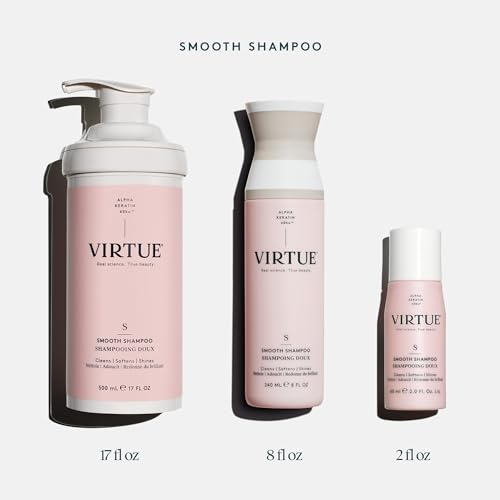 VIRTUE Smooth Sulfate Free Shampoo for Frizz Control for Curly Hair, Safe for All Hair Types, Color Safe