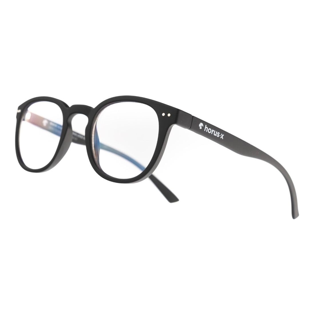 Horus X • Round Blue Light Glasses Men and Women | Computer Glasses for Screens Anti-Fatigue & Eyestrain Relief | Clear