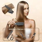 Hair Straightener Brush, Negative Ion Flat Iron & Straightening Comb 2 in 1 with Convenient Comb, Fast Heating, Anti-Scalding, 30s Fast Heating, 5 Temp Settings 284℉ - 392℉ (Gray)