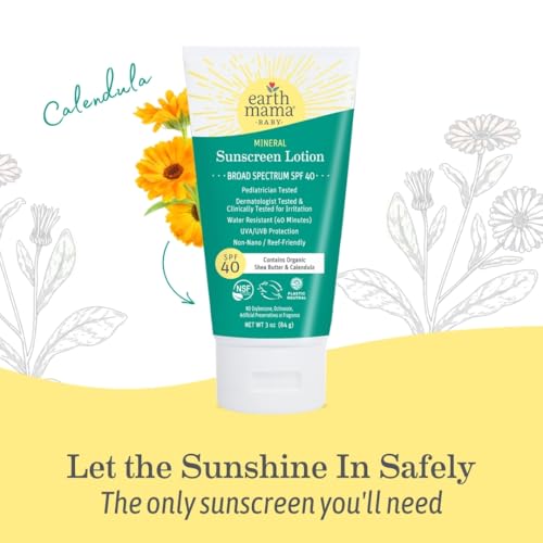 Earth Mama Baby Face Mineral Sunscreen Stick & Lotion Set, SPF 40 | Reef Safe, Non-Nano Zinc, Contains Organic Cocoa Butter, Shea Butter, Aloe & Calendula | Babies, Kids & Family