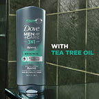 DOVE MEN + CARE Post-Workout Body Wash 3N1 Revive 4 Count For Men With Tea Tree Oil, 18 oz