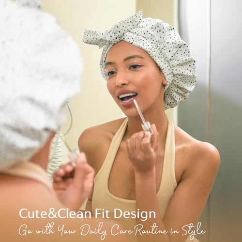 Yanibest Non-Slip Shower Cap for Women, Adjustable Luxury Waterproof Shower Cap, Reusable Cute Shower Cap Hair Cap to Keep Hair Dry
