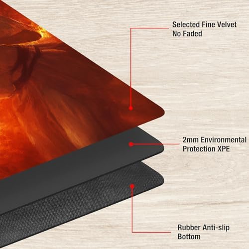 Playmats for Magic: The Gathering MTG Card Game Mat Plus 50 Pcs Card Sleeves, 24 x 14 inch TCG Mat with Stitched Edge for Commander Deck Duskmourn Board Game, Jesus Christ Fight The Devil