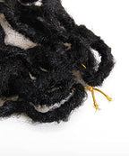 Faux Locs Crochet Hair 24Inch Goddess Locs Crochet Hair, 6Packs Crochet Locs Soft Locs Curly Ends Boho Faux Locs Synthetic Locs Crochet Hair Crochet Braids for Black Women Human Hair(1B/4/30, 24'')